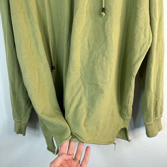 Aerie Green Lace Up Vneckline Oversized Hoodie Womens Large Casual Athleisure - Picture 4 of 10